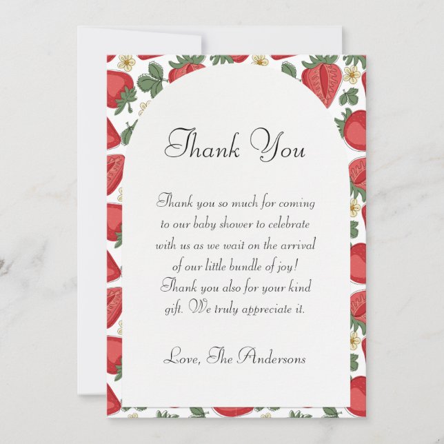 Tarjeta de agradecimiento para baby shower boho de (Anverso)