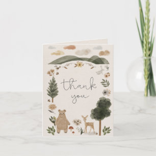 Tarjeta de agradecimiento para baby shower boho de