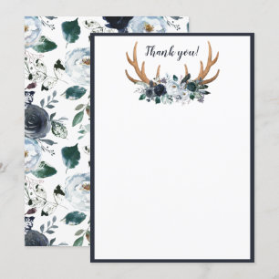 Tarjeta de agradecimiento para baby shower boho de