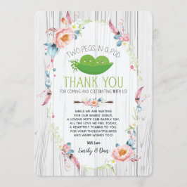 Tarjeta de agradecimiento para baby shower Boho Pe