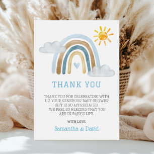 Tarjeta de agradecimiento para baby shower Boho Wa