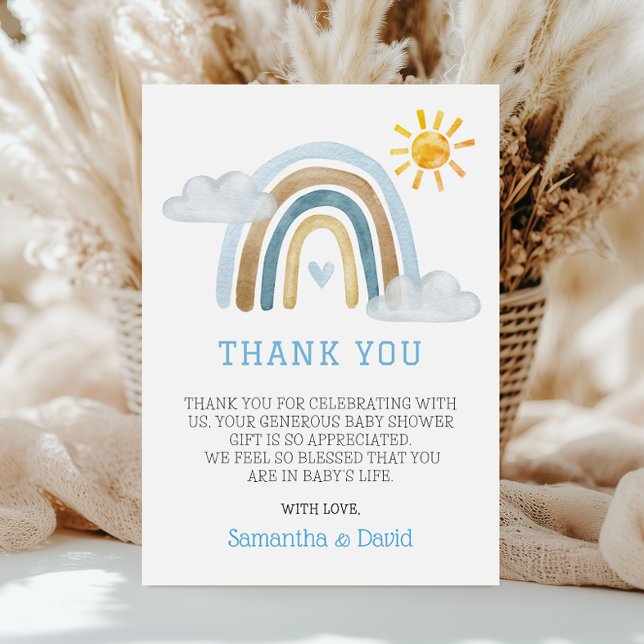 Tarjeta de agradecimiento para baby shower Boho Wa (Subido por el creador)