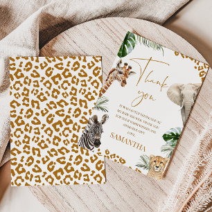 Tarjeta de agradecimiento para baby shower 'Brown