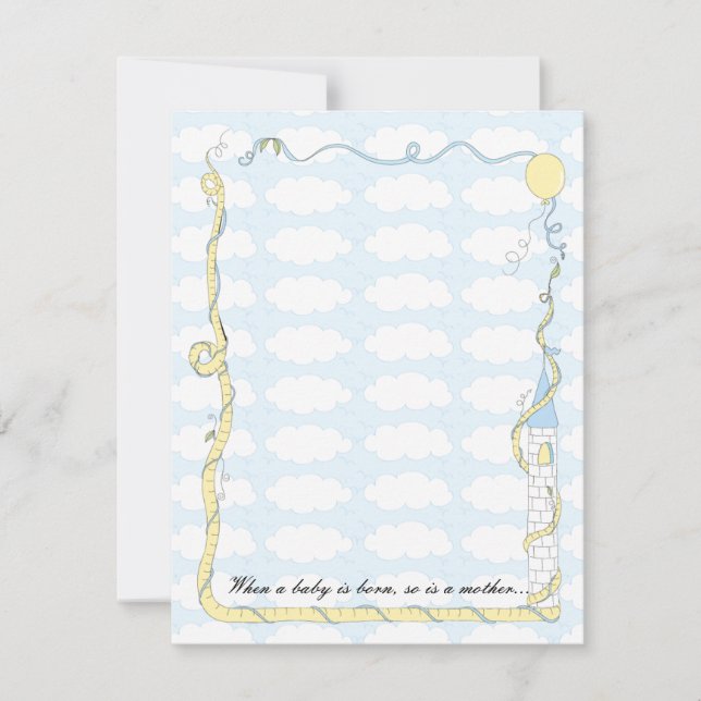Tarjeta de agradecimiento para Baby Shower, Castil (Anverso)