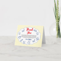 Tarjeta de agradecimiento para baby shower Ciao ba