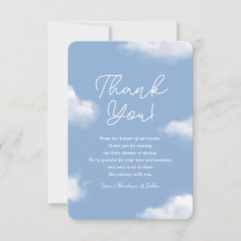 Tarjeta de agradecimiento para baby shower Cloud 9