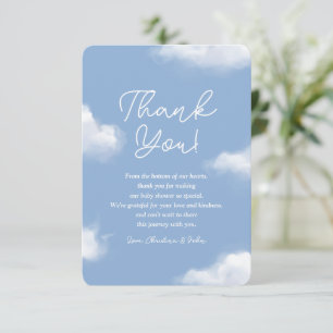 Tarjeta de agradecimiento para baby shower Cloud 9