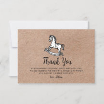 Tarjeta de agradecimiento para baby shower con cab