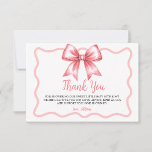 Tarjeta de agradecimiento para baby shower con cin