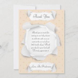 Tarjeta de agradecimiento para baby shower con efe