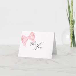 Tarjeta de agradecimiento para baby shower con laz