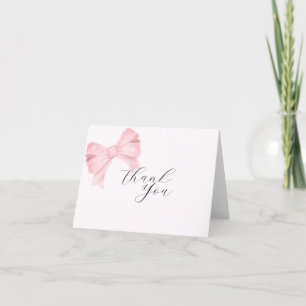 Tarjeta de agradecimiento para baby shower con laz