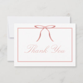 Tarjeta de agradecimiento para baby shower con laz