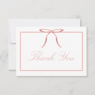 Tarjeta de agradecimiento para baby shower con laz