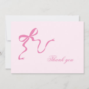 Tarjeta de agradecimiento para baby shower con laz