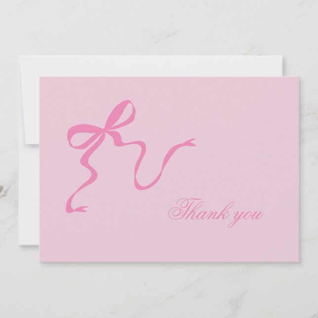 Tarjeta de agradecimiento para baby shower con laz (Anverso)