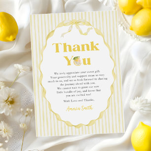 Tarjeta de agradecimiento para baby shower con ray