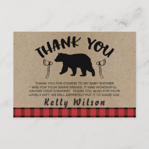 Tarjeta de agradecimiento para baby shower con tem