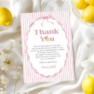 Tarjeta de agradecimiento para baby shower con tem