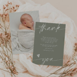 Tarjeta de agradecimiento para baby shower con tip