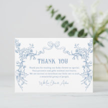 Tarjeta de agradecimiento para baby shower con toi