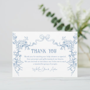 Tarjeta de agradecimiento para baby shower con toi
