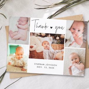 Tarjeta de agradecimiento para baby shower con var
