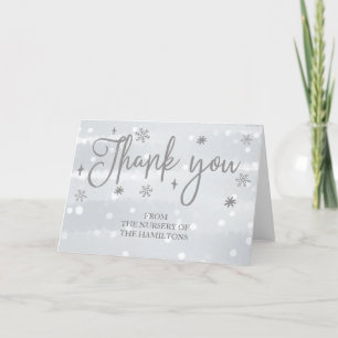 Tarjeta de agradecimiento para baby shower Copos d