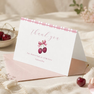 Tarjeta de agradecimiento para baby shower Coquett