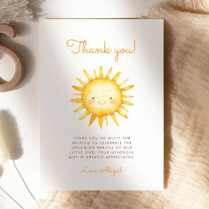Tarjeta de agradecimiento para baby shower Cute Ra