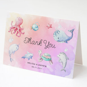 Tarjeta de agradecimiento para baby shower Cute Un