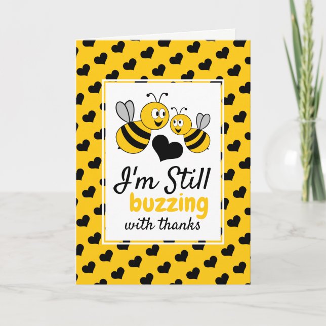 Tarjeta de agradecimiento para baby shower de Abej (Anverso)