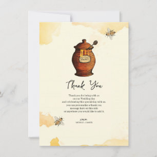 Tarjeta de agradecimiento para baby shower de abej
