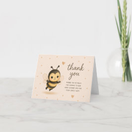 Tarjeta de agradecimiento para baby shower de abej