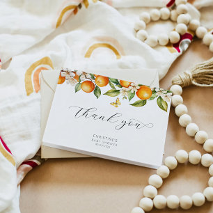 Tarjeta de agradecimiento para baby shower de acua