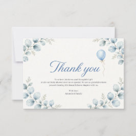 Tarjeta de agradecimiento para baby shower de acua