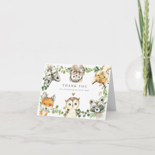 Tarjeta de agradecimiento para baby shower de anim