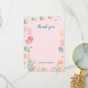 Tarjeta de agradecimiento para baby shower de anim