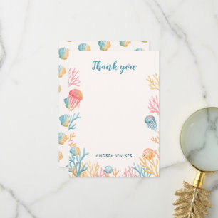 Tarjeta de agradecimiento para baby shower de anim