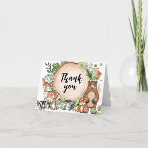 Tarjeta de agradecimiento para baby shower de anim