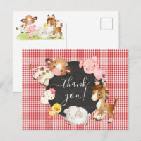 Tarjeta de agradecimiento para Baby Shower de Anim