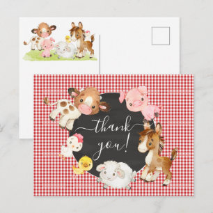 Tarjeta de agradecimiento para Baby Shower de Anim