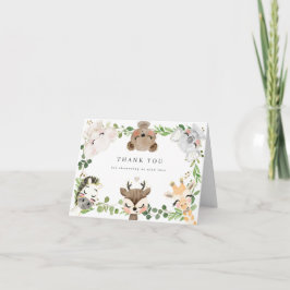 Tarjeta de agradecimiento para baby shower de anim