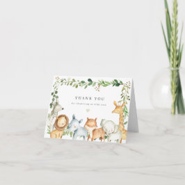 Tarjeta de agradecimiento para baby shower de anim