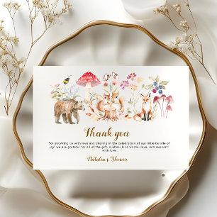 Tarjeta de agradecimiento para baby shower de anim