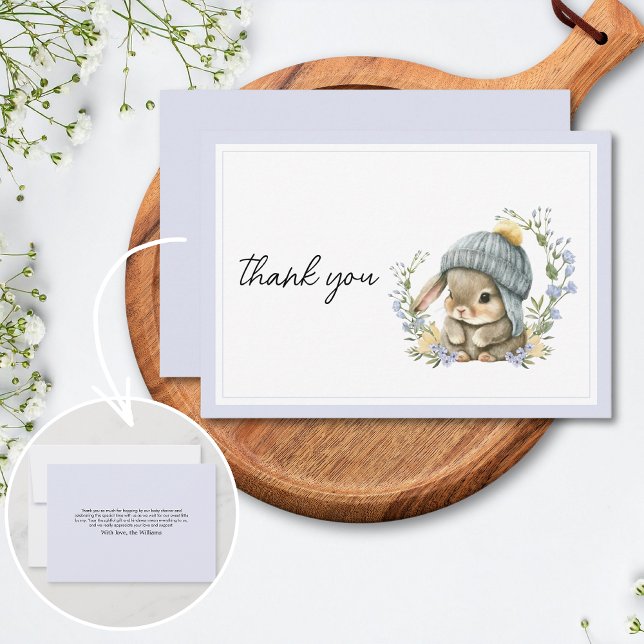 Tarjeta de agradecimiento para baby shower de anim (Forest Animal Baby Shower Thank You Card 2)