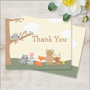 Tarjeta de agradecimiento para Baby Shower de Anim