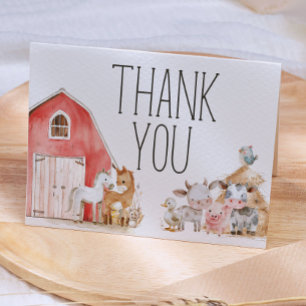 Tarjeta de agradecimiento para Baby Shower de Anim
