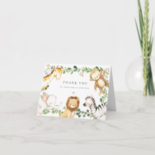 Tarjeta de agradecimiento para baby shower de anim