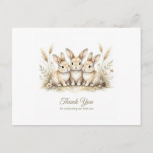 Tarjeta de agradecimiento para baby shower de anim